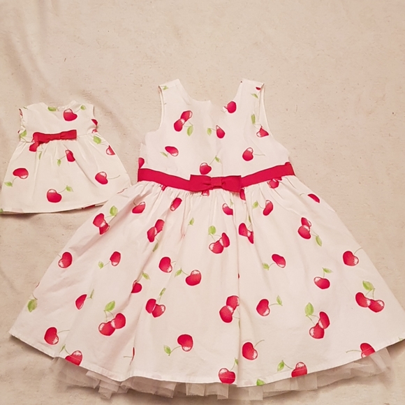 Other - Cherry dress with doll matching dress